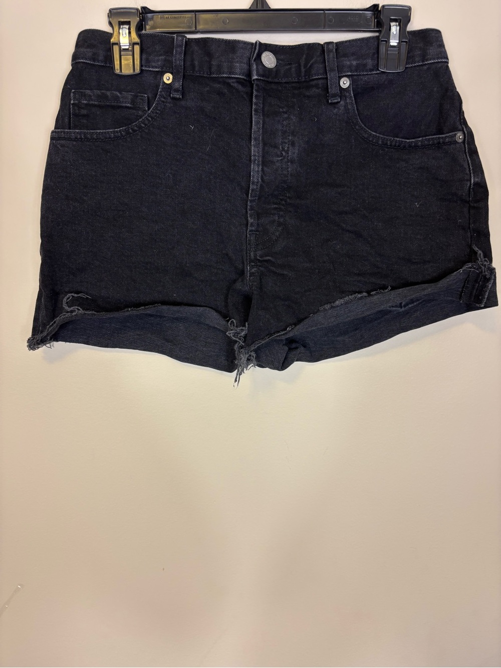 Everlane Black High-Waist Denim The Cheeky Shorts 28
